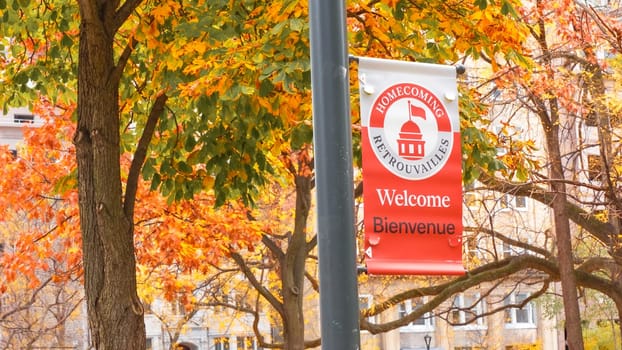 Montreal, Quebec Canada - Oct 27 2024: McGill University Open Doors event with lots of students on sunny fall autumn day.