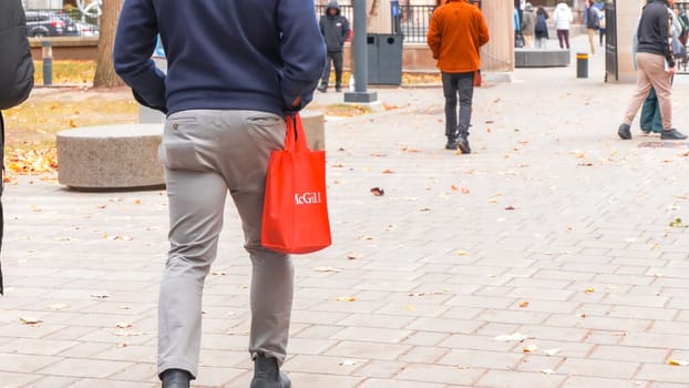 Montreal, Quebec Canada - Oct 27 2024: McGill University Open Doors event with lots of students on sunny fall autumn day.