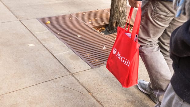 Montreal, Quebec Canada - Oct 27 2024: McGill University Open Doors event with lots of students on sunny fall autumn day.