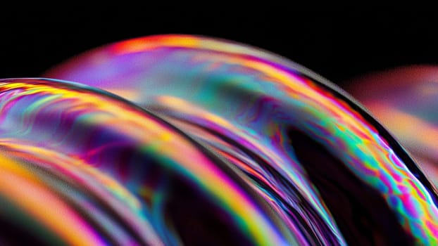 Abstract colorful fluid background with oil looking waves forming on black background, perfect for any project needing an abstract background