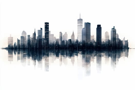 panorama view of buildings in the city urban area illustrator. High quality illustration