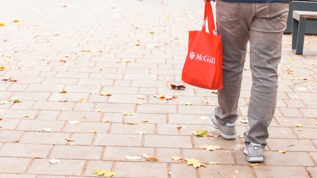 Montreal, Quebec Canada - Oct 27 2024: McGill University Open Doors event with lots of students on sunny fall autumn day.