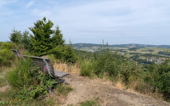 Panoramic landscape of Southern Rothaar Mountains, Siegen-Wittgenstein, Hesse, Germany