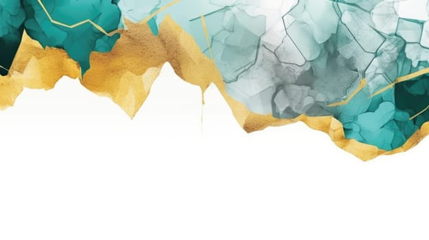 Abstract watercolor artwork mixed with buzzy geometric shapes for background of social media banner generative AI image