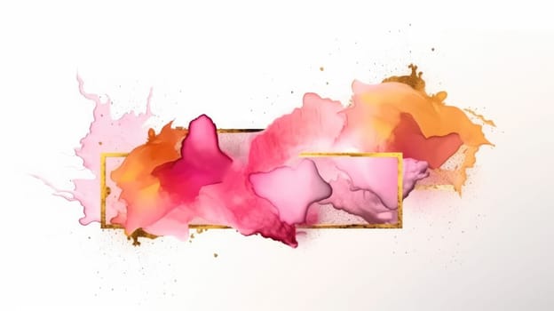 Abstract watercolor artwork mixed with buzzy geometric shapes for background of social media banner generative AI image