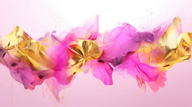 Abstract watercolor artwork mixed with buzzy geometric shapes for background of social media banner generative AI image