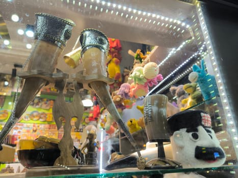 17 August 2024 Tbilisi Georgia, souvenir shop, goods gifts for tourists, objects of tourism. High quality photo