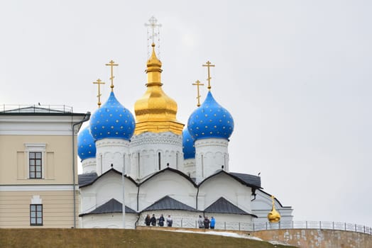 Kazan, Russia - Mar 27.2017 Cathedral of the Annunciation in the Kremlin