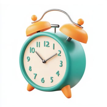 Bright alarm clock on isolated white background. High quality photo