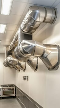 Powerful ventilation system ensuring a healthy and comfortable environment in a professional kitchen