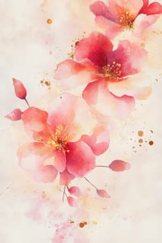Flowers painted with watercolors on a white background. High quality photo