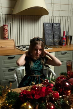 portrait people person caucasian new holiday year food sweet tradition girl kitchen celebration