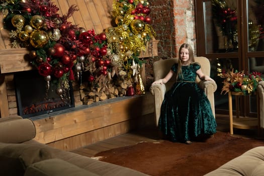 girl female sofa room year christmas young home smiling winter interior new happy