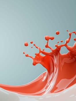 vibrant red splash of liquid creates dynamic motion and energy.