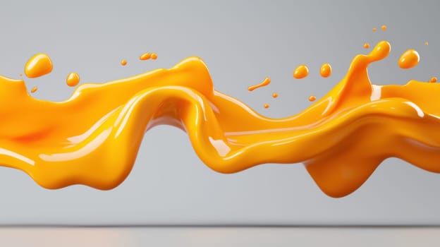 Vibrant orange liquid splash creating dynamic movement in mid air.