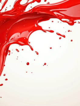 bright red splash of liquid with dynamic motion creates energetic feel.