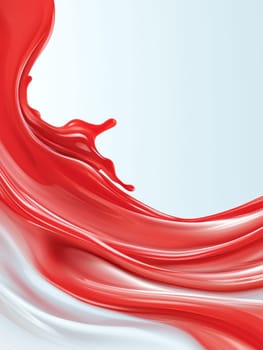 bright red splash of liquid creates dynamic motion and energy.