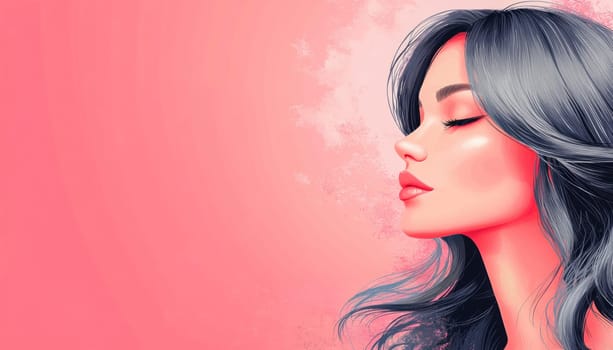 Serene woman with closed eyes, enjoying a moment of peace and tranquility, provides a sense of calm and relaxation