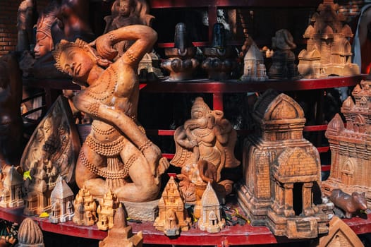 Buddhist religious clay figurines and pottery on the Po Nagar Cham Towers in Nha Trang, Vietnam