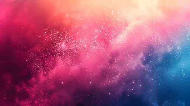 An artistic event showcasing a mesmerizing pattern of purple, pink, magenta, and electric blue tints resembling a meteorological phenomenon in the night sky