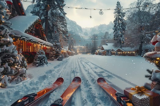 Venture into a peaceful and tranquil snowy landscape that is ideal for skiing and spreading holiday cheer this season