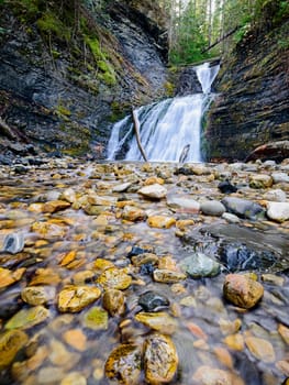 The beautiful and serene upper Sweetcreek Falls located in the north east section of Washington state.