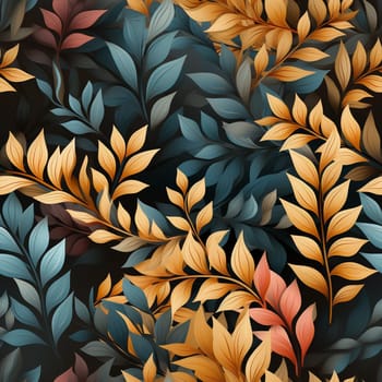 Seamless pattern tile background flowers and floral leaves plants. High quality photo