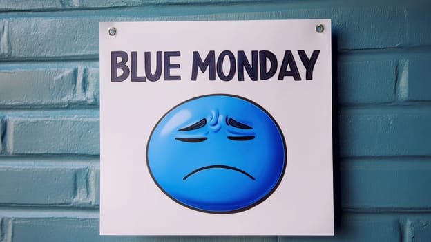 Blue Monday sign on a letter board on isolated background. ai generative.