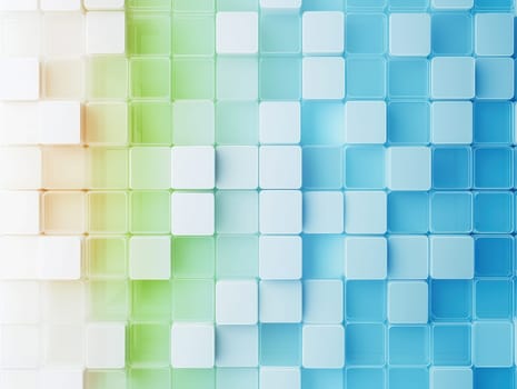 Subtle abstract grid pattern in soft blues and greens creates calming effect.