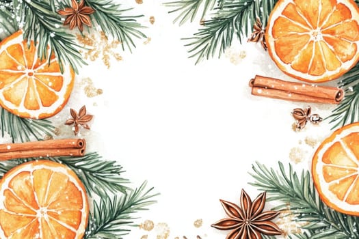 Orange, anise and cinnamon on a white background. High quality photo