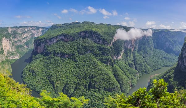 Sumidero Canyon National Park, Mexico. Natural wonder, adventure, and scenic landscape concept.