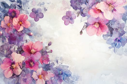 Flowers painted with watercolors on a white background. High quality photo