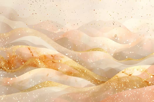 A closeup of a painting capturing the fluidity of waves on a white background. The artwork is a visual feast, using liquid paint to create a mesmerizing scene reminiscent of a peachcolored ocean