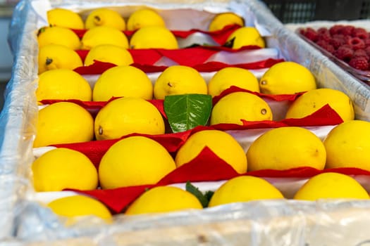juicy lemon healthy citrus yellow fruit diet organic fresh background ripe food market