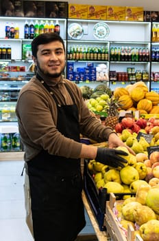 organic seller vegan food groceries people vegetable market buying man selling shopping caucasian