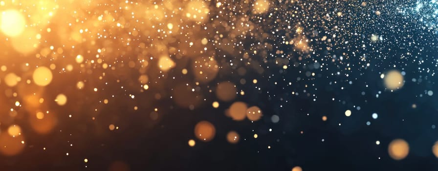 mesmerizing display of shimmering gold and silver particles fills scene.