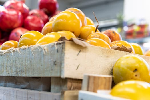 market vegetable green organic fruit persimmon health vegetarian harvest food fresh raw juicy