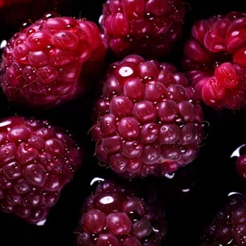Juicy fresh raspberries close-up. High quality photo
