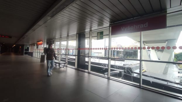 October 23 2024 Prague Czech Republic Europe, city transport, travel in metropolitan, metro. High quality photo