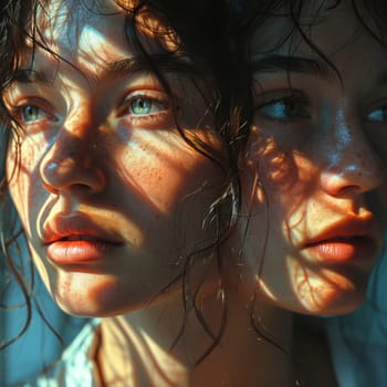 A mesmerizing and enchanting double exposure portrait that beautifully captures the interplay of light and beauty