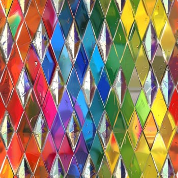 Bright diamond-shaped pattern in a myriad of colors for creative designs
