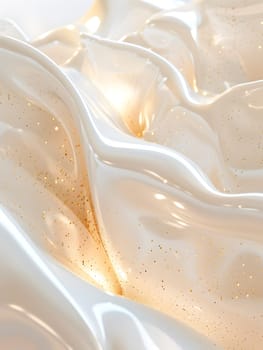 Closeup view of opalescent wave patterns with gentle golden shimmering highlights