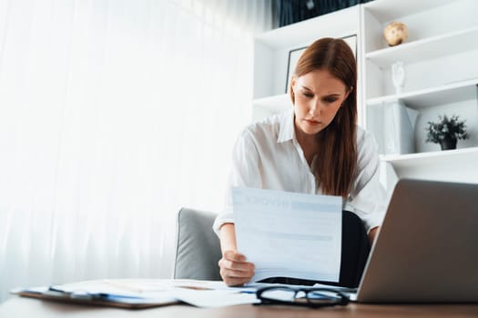 Stressed young woman has financial problems with credit card debt to pay utmost show concept of bad personal money and mortgage pay management crisis.