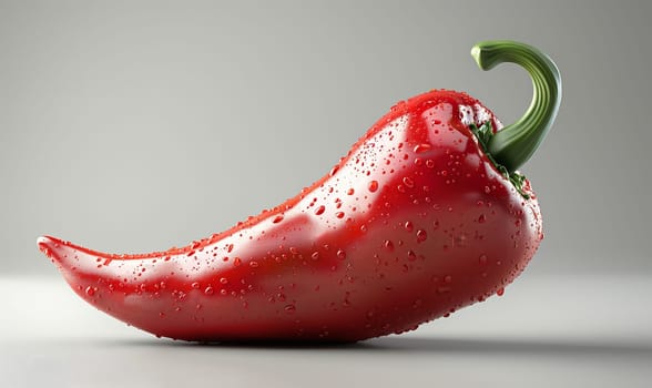 Red pepper lies on a light background. Selective focus.