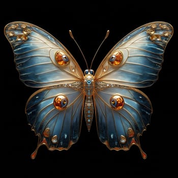 Creative butterfly on dark background. Selective focus.
