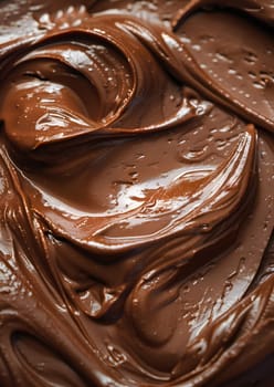 Rich and creamy chocolate texture in closeup view perfect for backgrounds