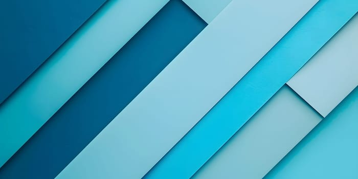 A dynamic abstract background featuring layered blue geometric shapes.