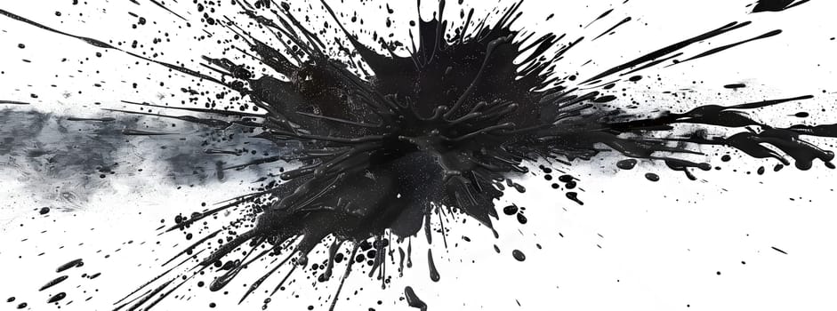 Dynamic black ink explosion art on clean white, perfect for creative designs