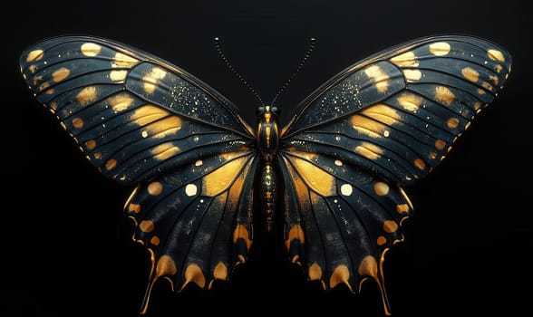 Creative butterfly on dark background. Selective focus.