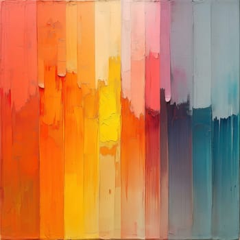 Textured abstract painting from colored rectangles. Selective focus.